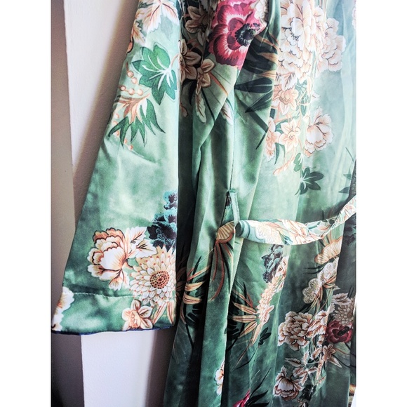 Green printed floral kimono - Picture 5 of 5